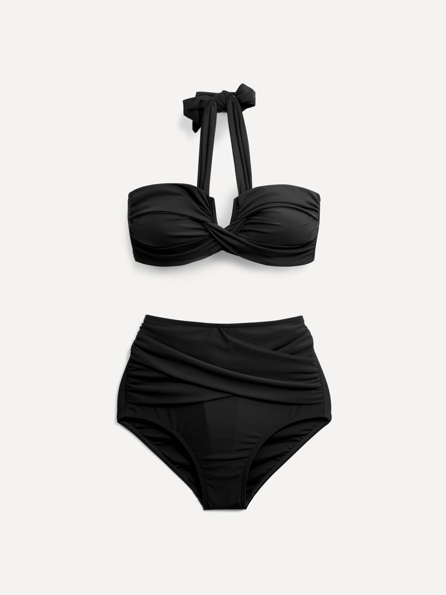 Palma Black Bandeau High Waisted Bikini