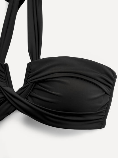 Palma Black Bandeau High Waisted Bikini