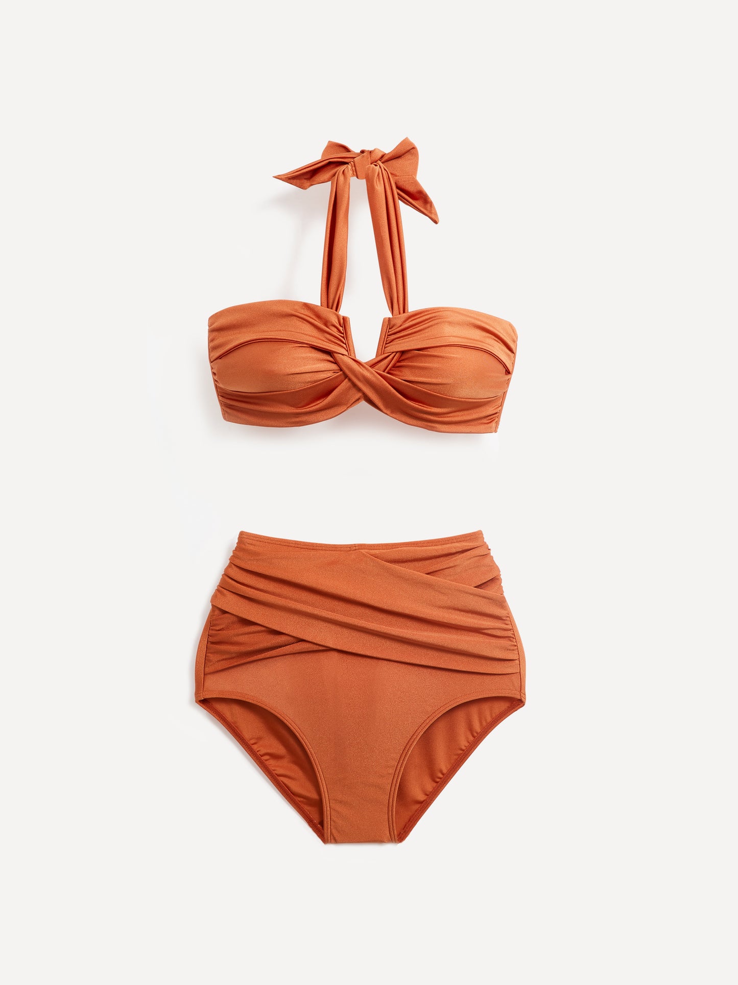 Palma Rust Bandeau High Waisted Bikini