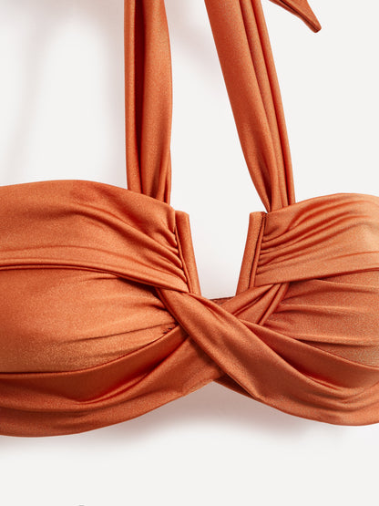 Palma Rust Bandeau High Waisted Bikini