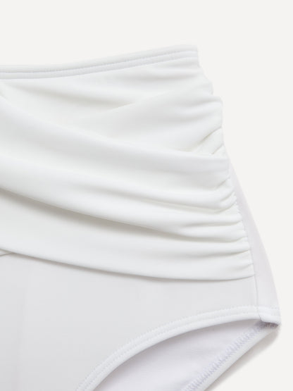 Palma White Bandeau High Waisted Bikini