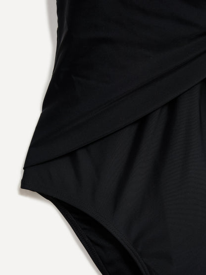 Paloma Linzi Swim Black Wrap Swimsuit