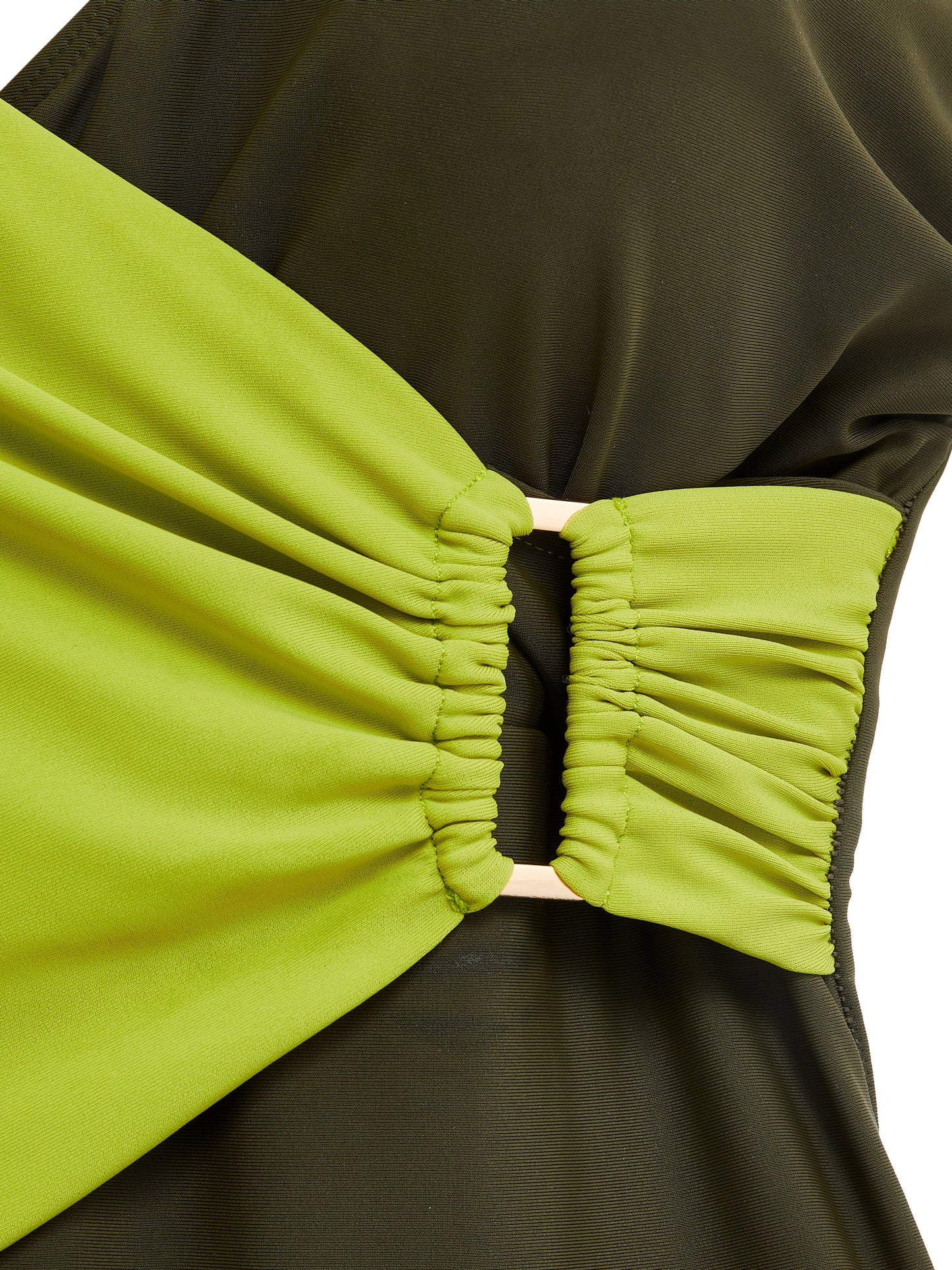 Paloma Linzi Swim Khaki & Lime Wrap Swimsuit
