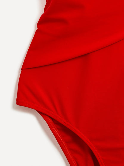 Paloma Linzi Swim Red Wrap Swimsuit