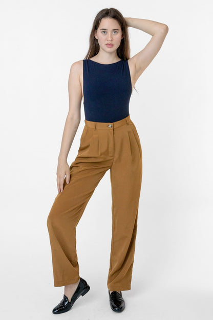 RSAPP350 - Poly Pleated Straight Leg Pant