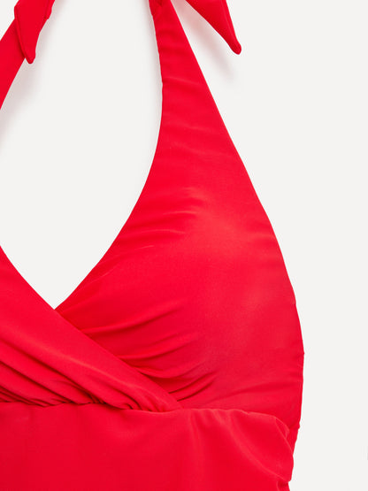 Paros Red Halterneck Swimsuit