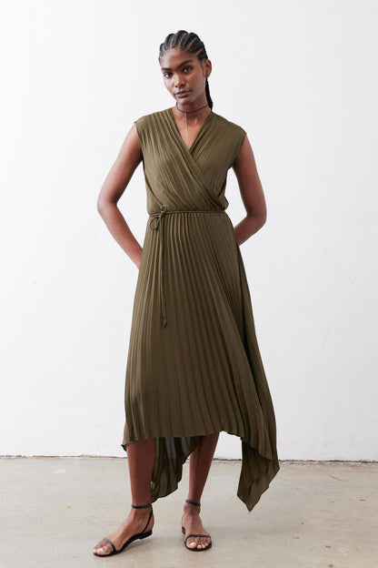Perfect Pleated Wrap Dress