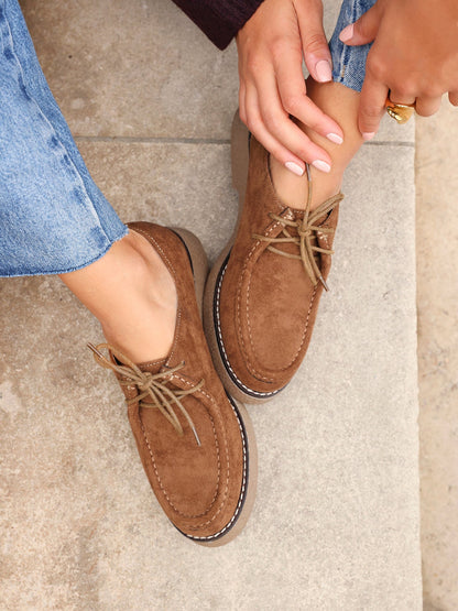 Perth Tan Faux Suede Loafers