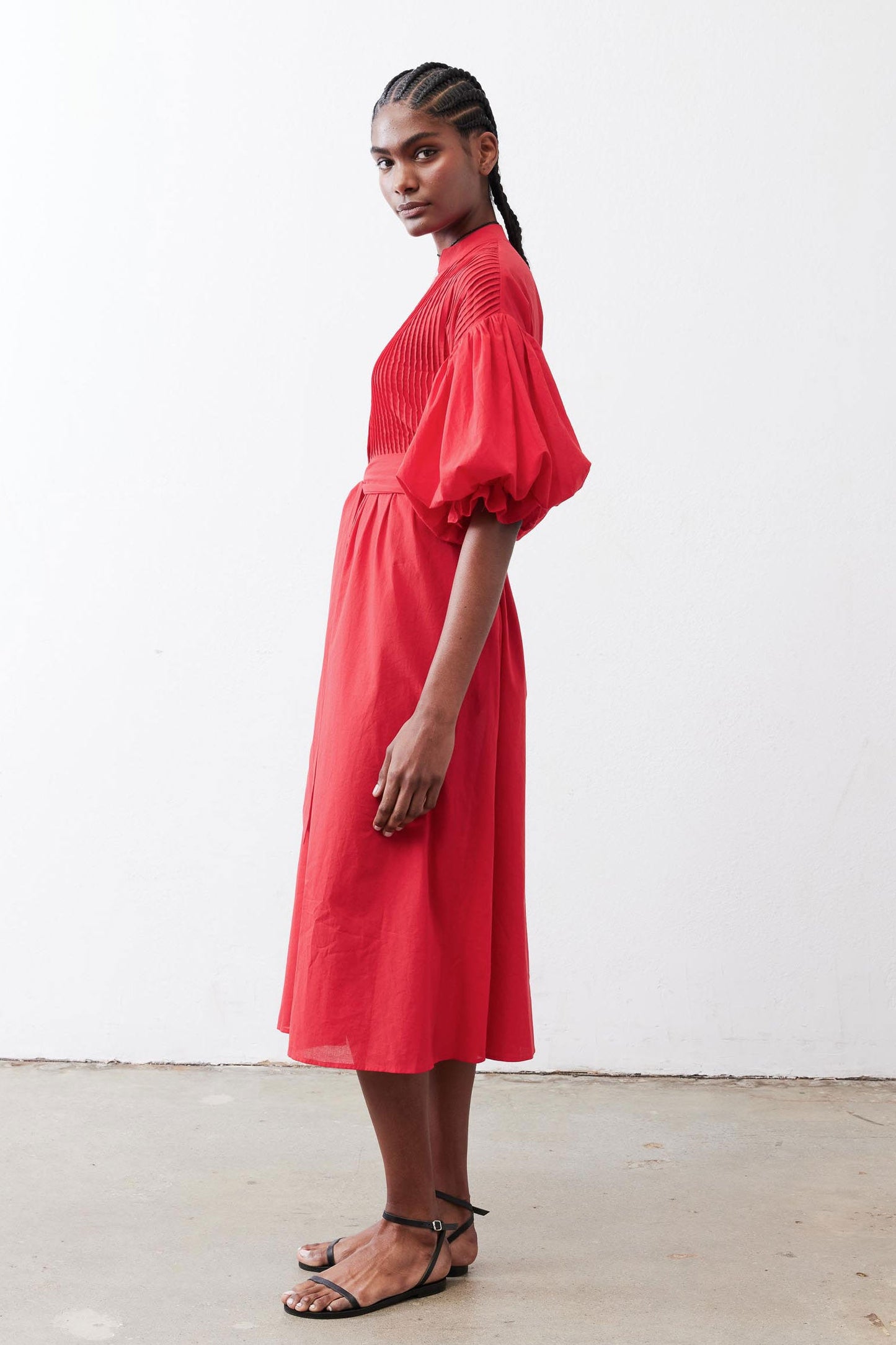 Pintuck Poplin Dress