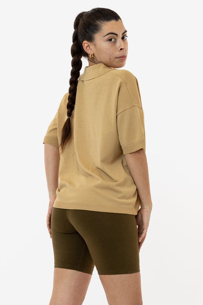 RFK371 - Viscose Nylon Oversized Knit Polo