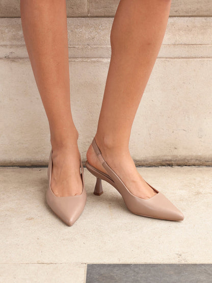 Presley Mocha Faux Leather Court Heels