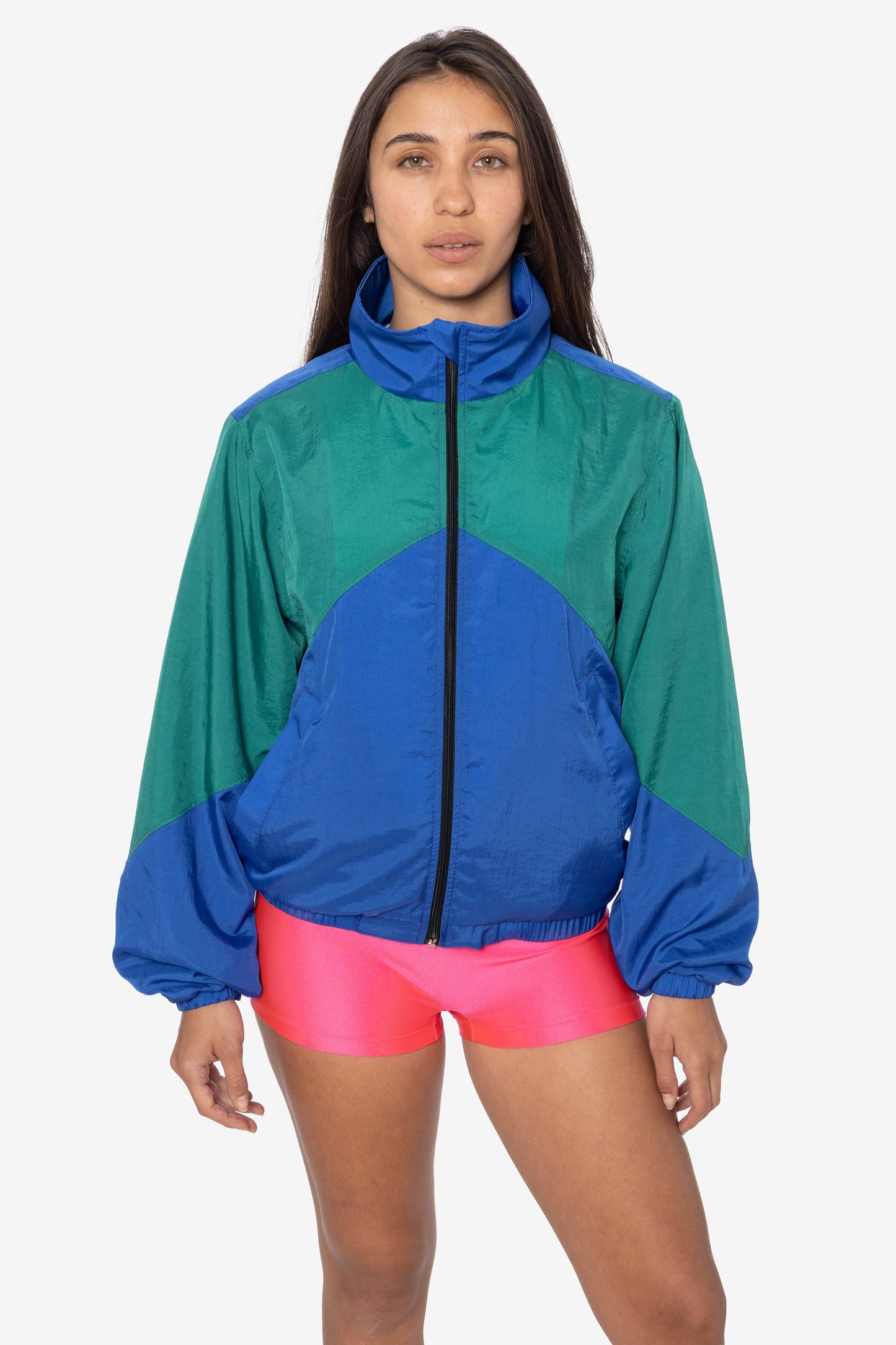 RNF555C - Nylon Crinkle Zip-Up Colorblock Windbreaker