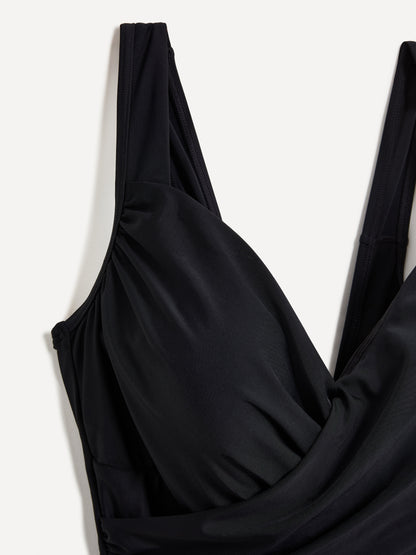 Sorrento Black Draped Swimsuit