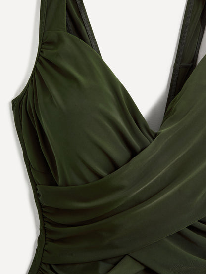 Sorrento Khaki Draped Swimsuit