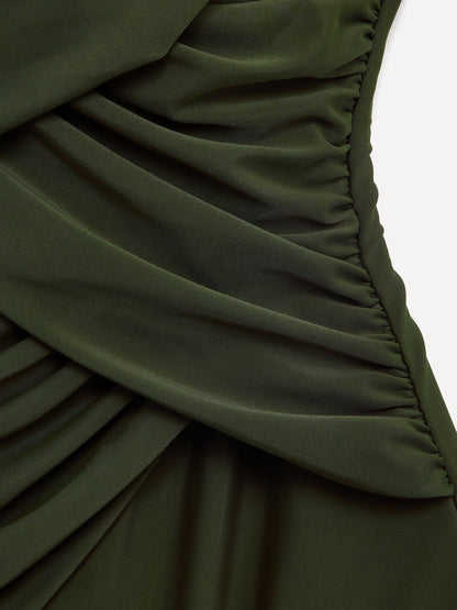 Sorrento Khaki Draped Swimsuit