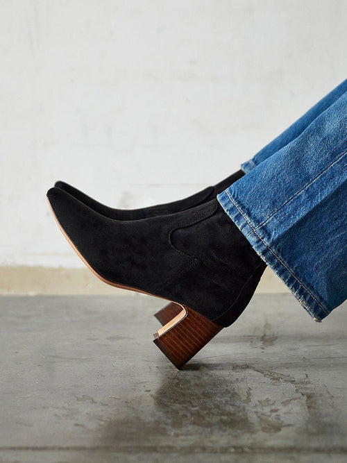 Francisco Black Heeled Ankle Boots