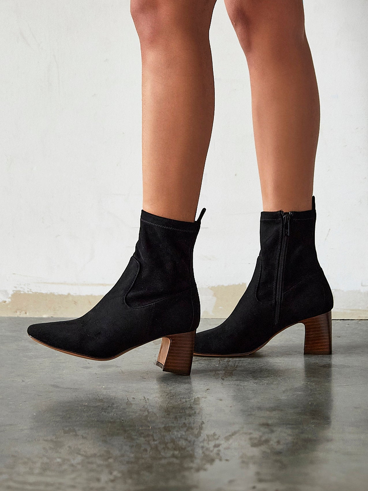Francisco Black Heeled Ankle Boots