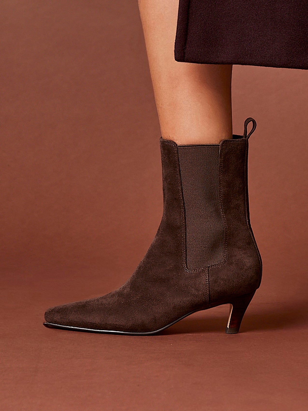Ritual Brown Kitten Heel Chelsea Boots
