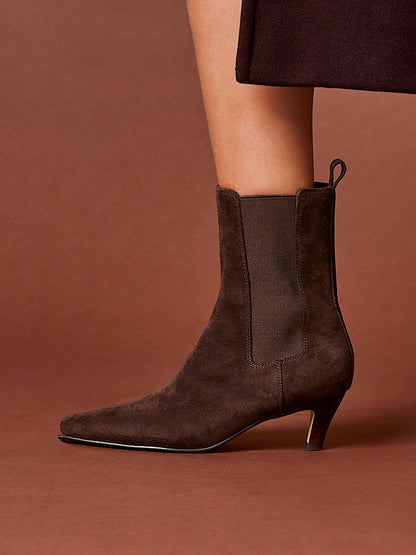 Ritual Brown Kitten Heel Chelsea Boots