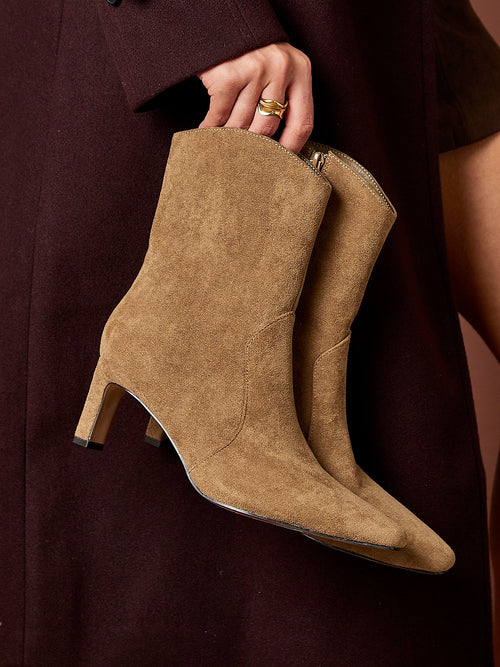 Calabasas Sand Western Heeled Boots
