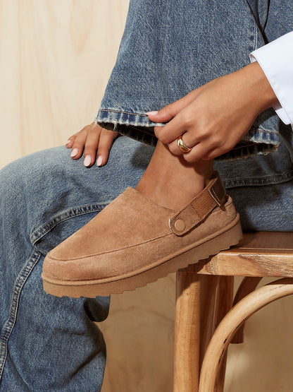 Teddy Chestnut Faux Fur Clogs
