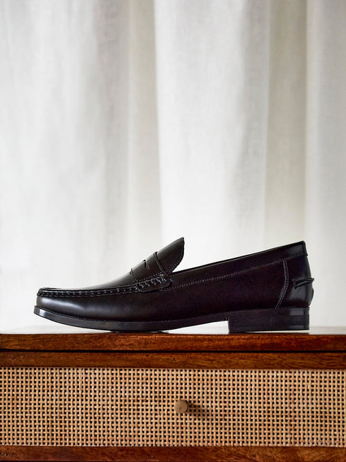 Tommaso Mens Black Faux Leather Loafers
