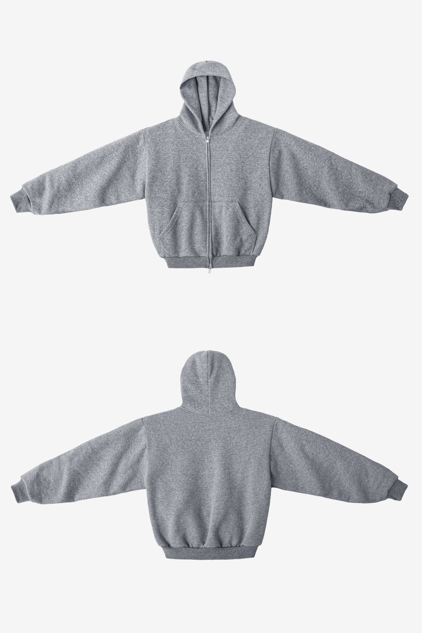TRF10 - 12 oz. Tri-Blend Gabardine Fleece Waist Length Pull Zip Hoodie