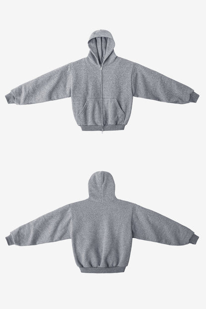TRF10 - 12 oz. Tri-Blend Gabardine Fleece Waist Length Pull Zip Hoodie