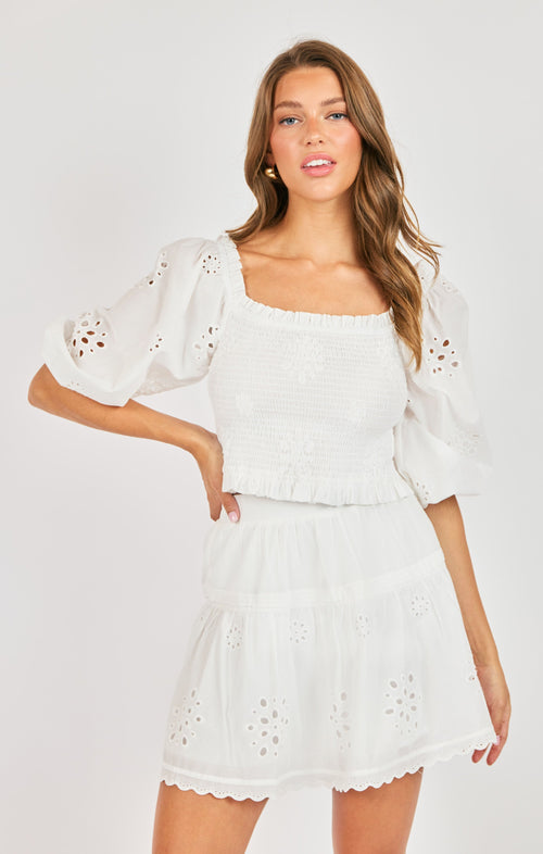bloomfield smocked top