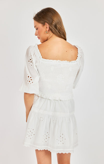 bloomfield smocked top