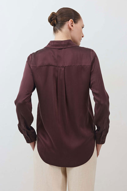 Washable Silk Button Down Top